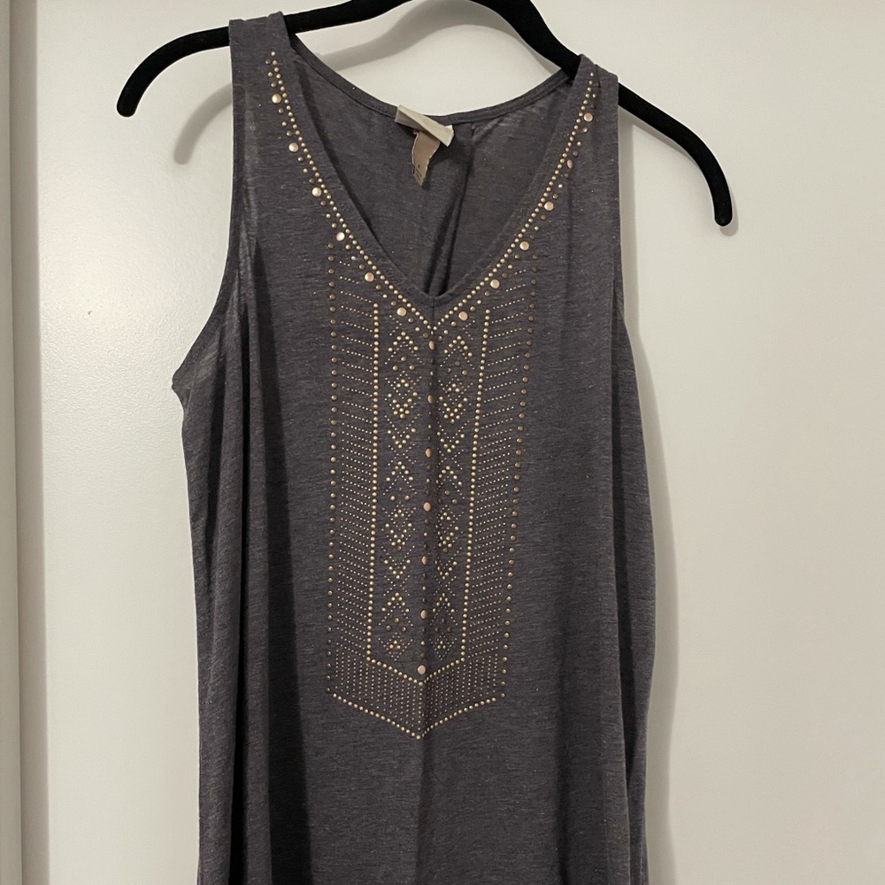 Embellished tank pink rose